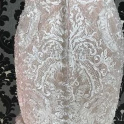 Something Blue WEDDING DRESSES Galina Wedding Dress Lace Ivory & Blush Size 8 Sleeveless