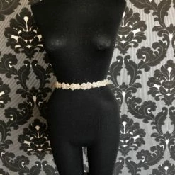 Something Blue Belt Organza Ivory With Rose Gold And Silver Rhinestones BELTS