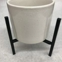 Something Blue Bloomingville Planter Ceramic/Metal Ivory/Black Size 2pc VASES