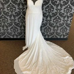 Something Blue Mori Lee By Madeline Gardner Size 24W Ivory Chiffon Sleeveless A-line WEDDING DRESSES