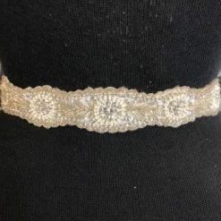 Something Blue BELTS Bel Aire BT038 Bentley Belt Rhinestone/pearl Size OS