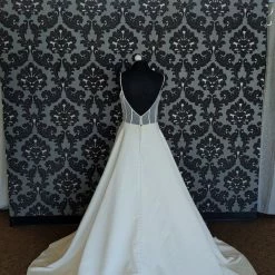 Something Blue WEDDING DRESSES Essense D3080 Wedding Dress Size 12 Satin Ivory Sleeveless A-line