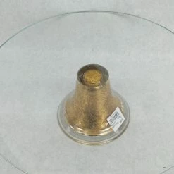 Something Blue Cake Stand Size 12"x3.5" Glass Clear/Gold Round CAKE ACCESSORIES DECOR