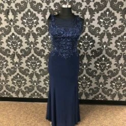 Something Blue Cameron Blake Formal Poly/sequin Navy Size 16