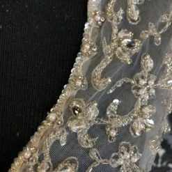 Something Blue NEW ARRIVALS Essense Of Australia Jacket020 Topper Beaded Silver/ivory Size 12