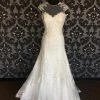 Jasmine Lace Ivory Size 12 Illusion Fit & Flare Women WEDDING DRESSES