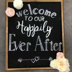 Something Blue DECOR Sign Chalkboard Black/Gold Size 21"x25" SIGNS