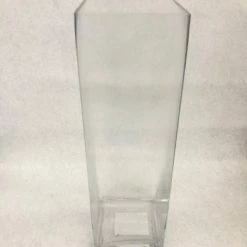Something Blue Vase Glass Clear Size 15.75"x4.75"x4.75" Square VASES