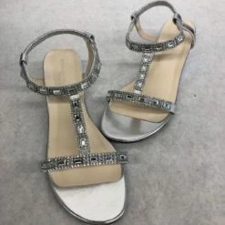 Something Blue NEW ARRIVALS Benjamin Walk Women Shoe Silver Size 8.5 Wedge