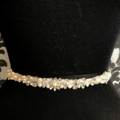 Something Blue 9240 Belt Peals/Rhinestones Ivory Beaded