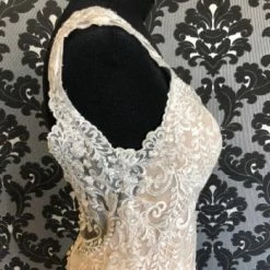 Something Blue Allure Romance 3153 Size 10 Ivory And Nude Lace Cap Sleeve Sheath