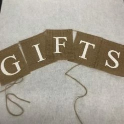 Something Blue DECOR Andaz Press Banner Burlap Beige/White Size 7' SIGNS