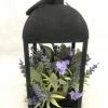 Something Blue Lantern Metal/Floral Black/Green/Purple Size 13"x5.5"x5.5" LANTERNS/BIRDCAGES DECOR