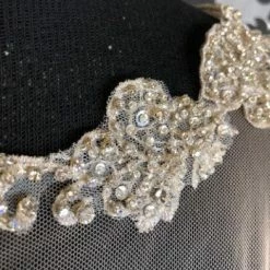 Something Blue Alure Bridal Size 8 Nude Tulle With Silver Rhinestones Bodysuit