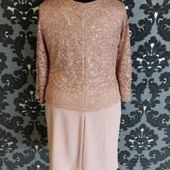 Something Blue Miss Cristina 2954 Formal Lace/ Poly Spandex Blush Size 3XL FORMAL/MOTHER'S DRESSES