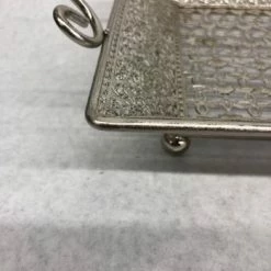 Something Blue Tray Metal Silver Size 3.25" X 15.5" CENTERPIECES