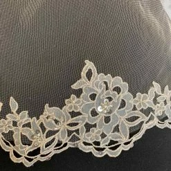 Something Blue VEILS Veil Embroidered Lace Ivory Finger Tip Floral Lace Edge