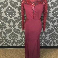 Something Blue Size M Wine Soieblu Crepe PROM