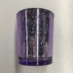 Something Blue Votive Holder Size 2.5" Mercury Glass Purple CANDLES DECOR