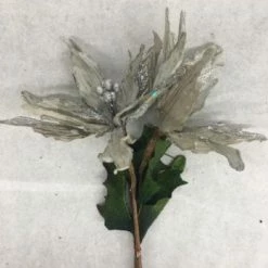 Something Blue Wedding Poinsettias Glitter Silver Size 2ct FLORAL