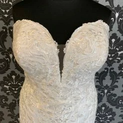 Something Blue WEDDING DRESSES Stella York Size 24 Ivory Tulle And Lace Strapless Mermaid