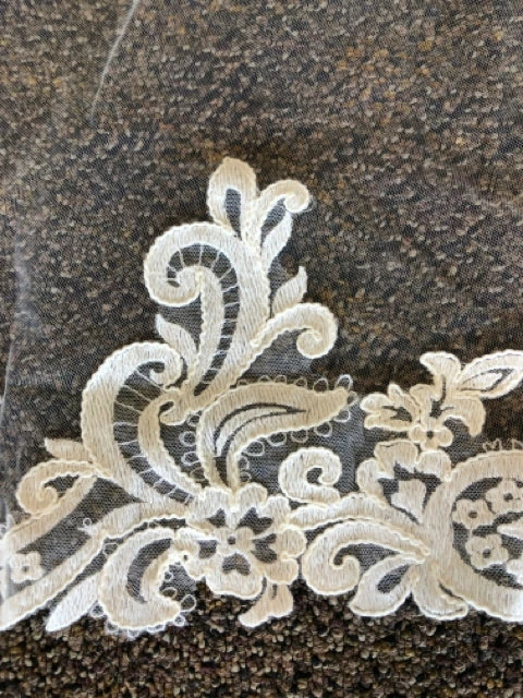 Something Blue Cathedral Ivory Tulle With Lace Edge Veil VEILS 4 Something Blue Cathedral Ivory Tulle With Lace Edge Veil VEILS