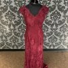 Something Blue Jade Couture K188057 Formal Lace/Beading Cranberry Size 10 FORMAL DRESSES