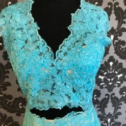 Something Blue Tiffany Designs Size 6 Turqouise Lace And Tulle Prom Dress