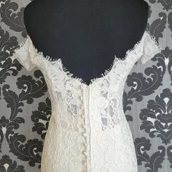 Something Blue Allure Romance 3259 Wedding Dress Lace Sand/Ivory Size 6 Sheath WEDDING DRESSES