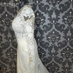 Something Blue Essense Of Australia D2602 Lace Porcelain AS IS HOLES IN MESH THROUGHOUT WEDDING DRESSES