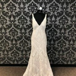 Something Blue Allure Bridal C500 Women's Wedding Dress Embroidered Tulle AS IS BEADING MISSING