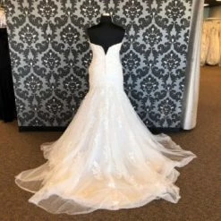 Something Blue WEDDING DRESSES Stella York 59458 Lace/Tulle Blush/ivory AS IS HOLES IN SKIRT/ STAINS ON LACE