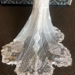 Something Blue WEDDING DRESSES Oleg Cassini Wedding Dress Lace/Sequin Champagne/Ivory Size 4