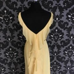 Something Blue Wedding FORMAL/MOTHER'S DRESSES Size 6 Yellow Davids Bridal Chiffon V-Neck With Satin Belt