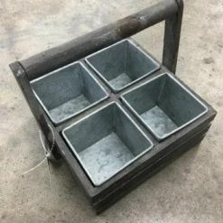 Something Blue Sullivans N1762 Caddy Wood Gray 7"x7"x3.25" THE PARLOUR