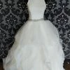 Something Blue WEDDING DRESSES Justin Alexander880023 Size 10 Horsehair Ivory Sleeveless Ballgown W/ Belt