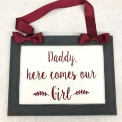 Something Blue DECOR Sign Wood Gray/Ivory/Burgundy Size 15.75"x11.75" SIGNS