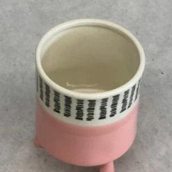 Something Blue Planter Ceramic Ivory/Black/Blush Size 5.25"x3.75" VASES DECOR