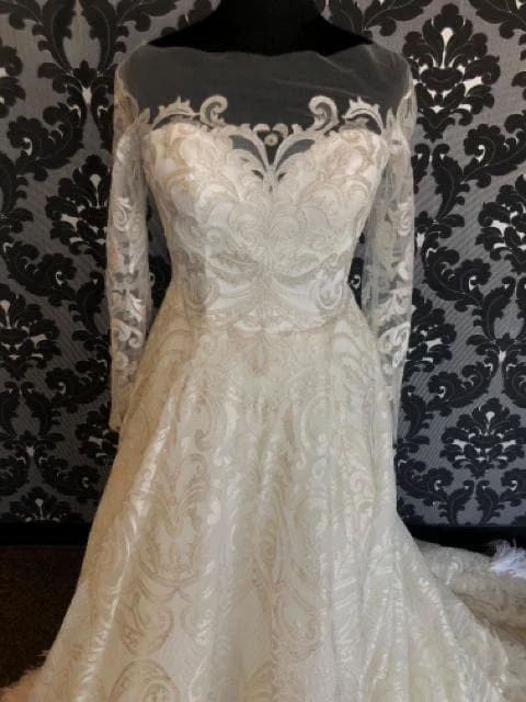 Something Blue Casablanca Women's Wedding Dress Lace Ivory/Silver Size 16 5 Something Blue Casablanca Women's Wedding Dress Lace Ivory/Silver Size 16