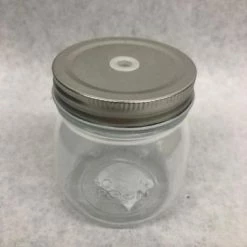 Something Blue DECOR Glassware Glass/Metal Clear/silver Size 8oz Mason Jar GLASSWARE