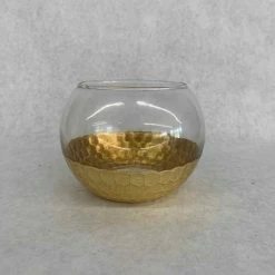 Something Blue Size 3.5" Glass Gold/Clear Fishbowl DECOR