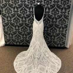 Something Blue Allure Bridal C500 Women's Wedding Dress Embroidered Tulle AS IS BEADING MISSING