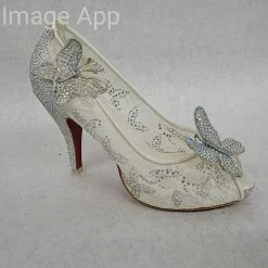 Something Blue NEW ARRIVALS Huimeizi Size 8 Ivory Lace With Rhinestone Peeptoe Heels