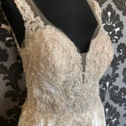 Something Blue WEDDING DRESSES Allure Bridal Disney "Princess Jasmine" Size 12 Deep V Neckline A-line