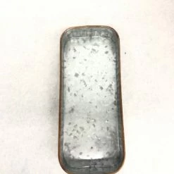 Something Blue Mudpie Tray Galvanized Grey Size 10