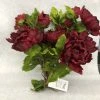 Something Blue Peony Floral Burgandy Size 17.5" FLORAL DECOR