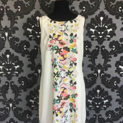 Shopsomethingblue Size Medium Ivory/Multi Cocktail Sleeveless Dress FORMAL/MOTHER'S DRESSES