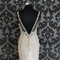 Something Blue Essense D2680 Wedding Dress Size 12 Lace Nude Sleeveless Fit & Flare WEDDING DRESSES