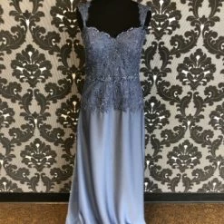 Something Blue Montage 218916 Women's MOB Lace/Chiffon Steel Blue Size 14 Floor