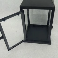 Something Blue Lantern Metal/Glass Black Size 12.5" Walmart LANTERNS/BIRDCAGES DECOR